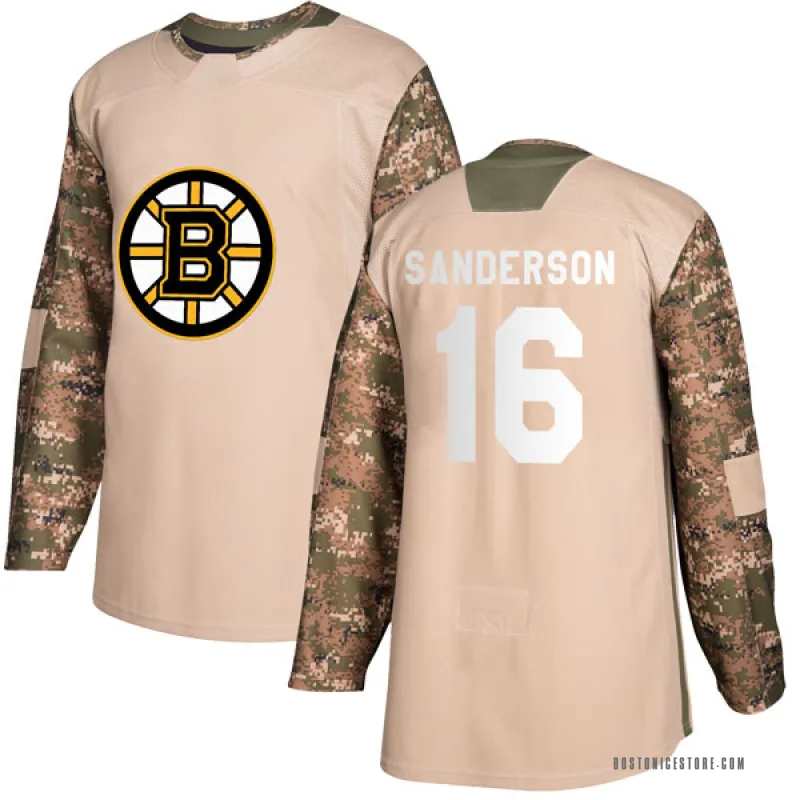 Camo Men's Derek Sanderson Boston Bruins Authentic Veterans Day Practice Jersey